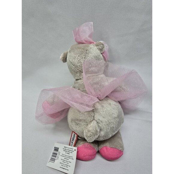 Douglas cuddle toys plush Lulu Gray Hippo ballerina 9" Plush- FACTORY ERROR ARM - Picture 3 of 15